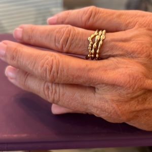 Set of 3 14k gold stackable rings.